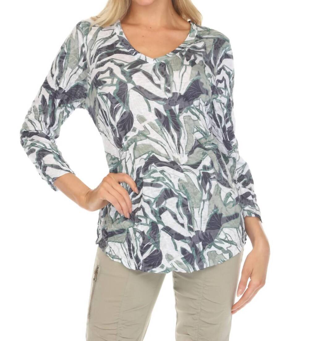NEW CARINE v-neck top in forest veil